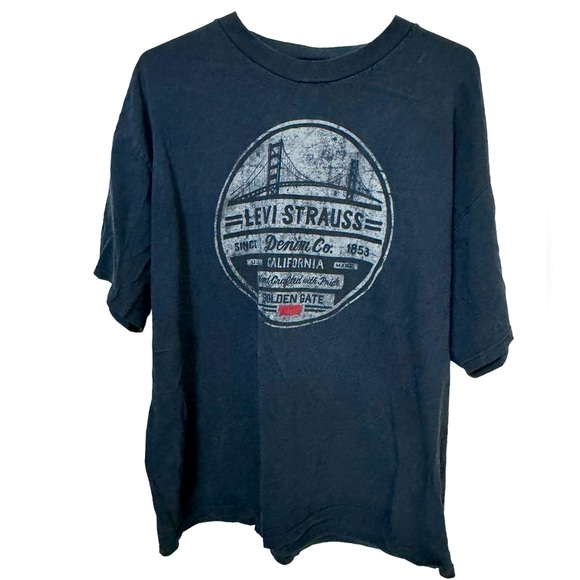 Vintage Distressed Thick Levi’s LEVI STRAUSS Men’s XXL T-Shirt Golden Gate SF - Picture 1 of 4